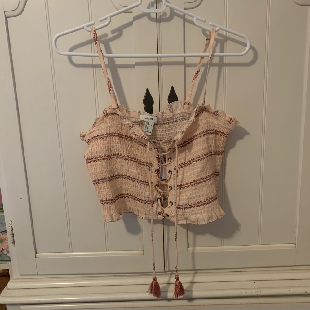 Trendy Lace Up Summer Crop Top